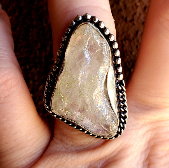 New Titanium Crystal 925 Silver Ring. - Picture 7 of 16